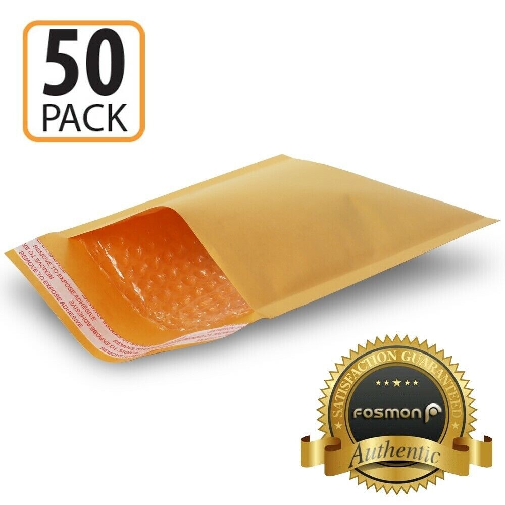 Fosmon #6 12×16 11.5×15, 50 pack Large Wide Kraft Bubble Padded Envelope Mailer