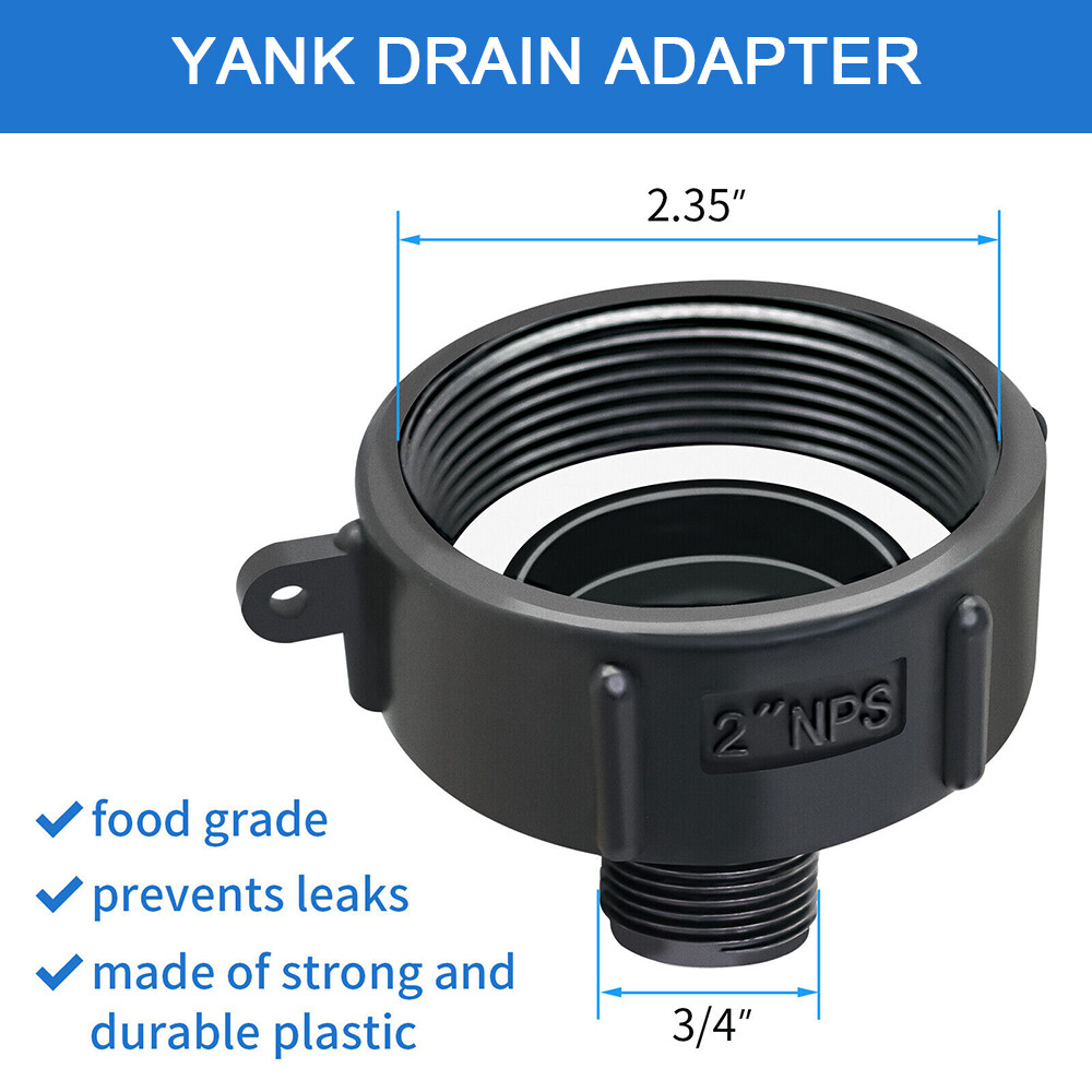 275 330 Gallon IBC Tote Adapter Garden Hose 2 NPT (NPS) Fine Thread To 3/4 Male