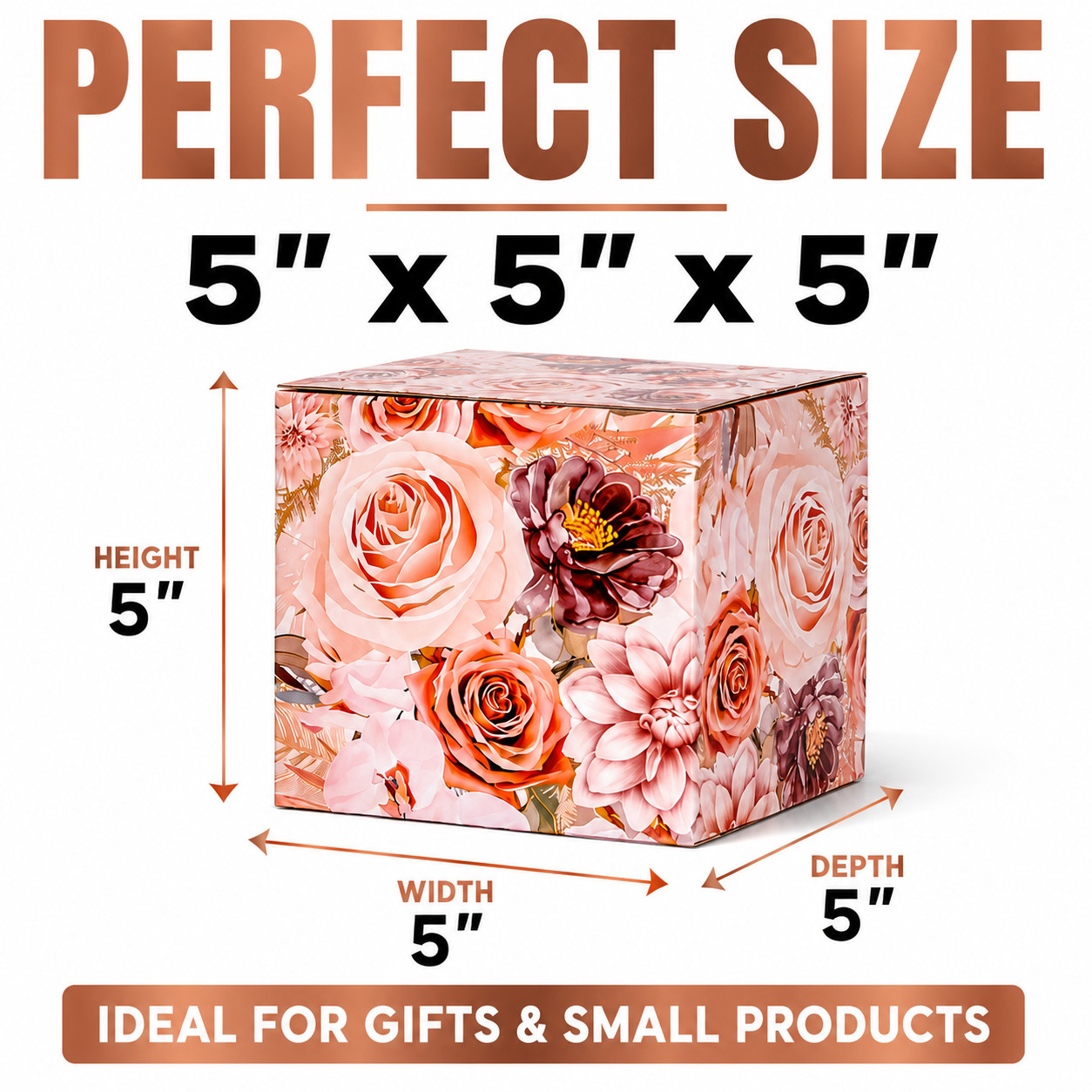5x5x5 Floral Designer Shipping Boxes Boutique Gift Packaging 32 ECT
