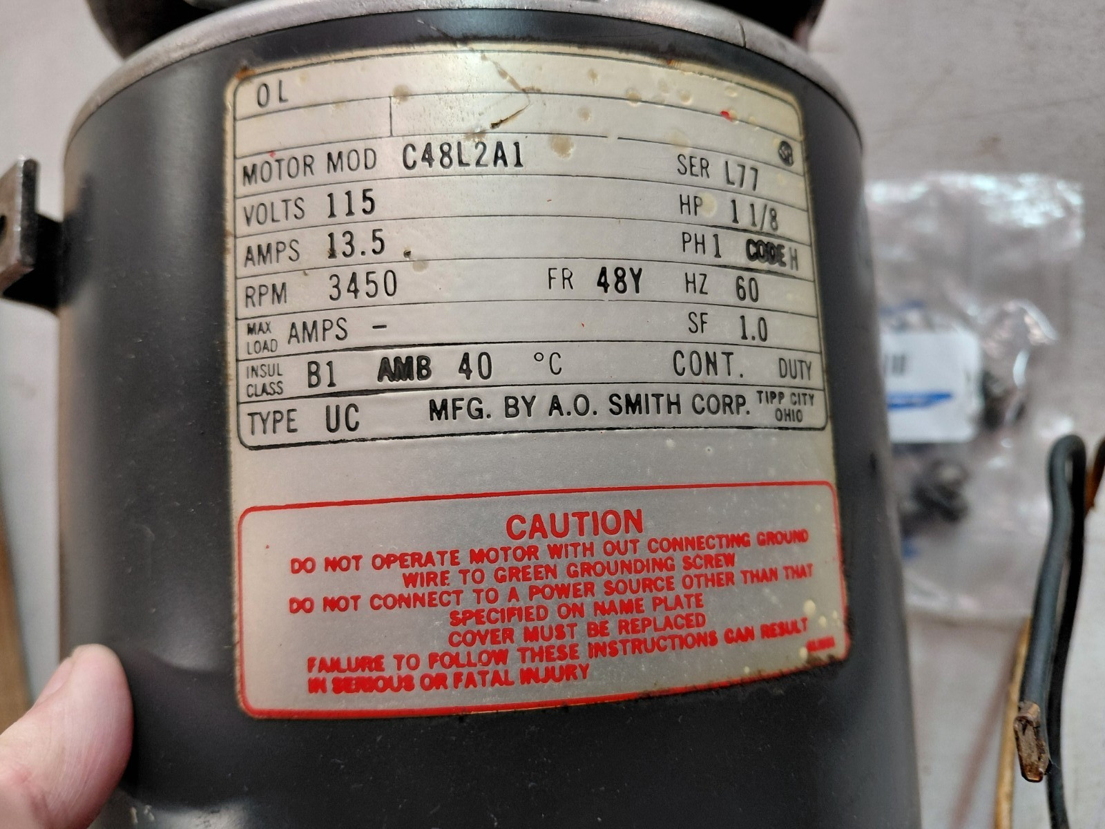 Shopsmith Mark VII – 1 1/8 HP Replacement Motor & Sheave Assembly w/ Pan!!