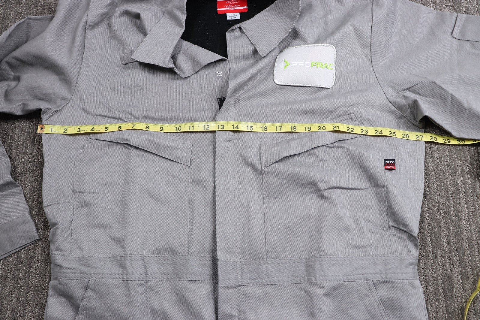Pro Frac Flame Gear Cat2 FR Coveralls Men’s 2XL Tall (48×36) Gray Long-sleeve