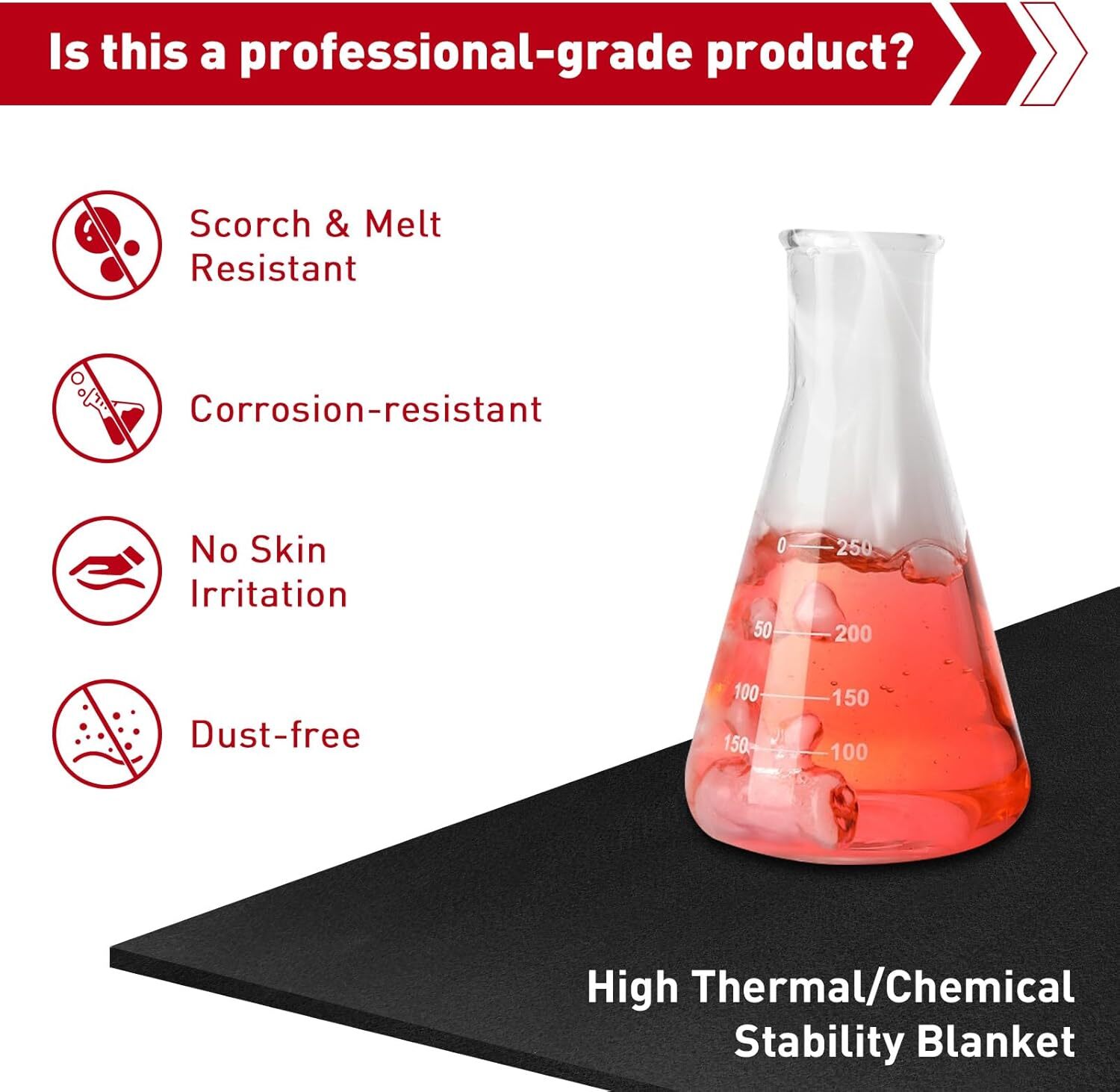 High Temp Carbon Felt Welding Blanket to 1800°F Fireproof Thermal Resistant Pad