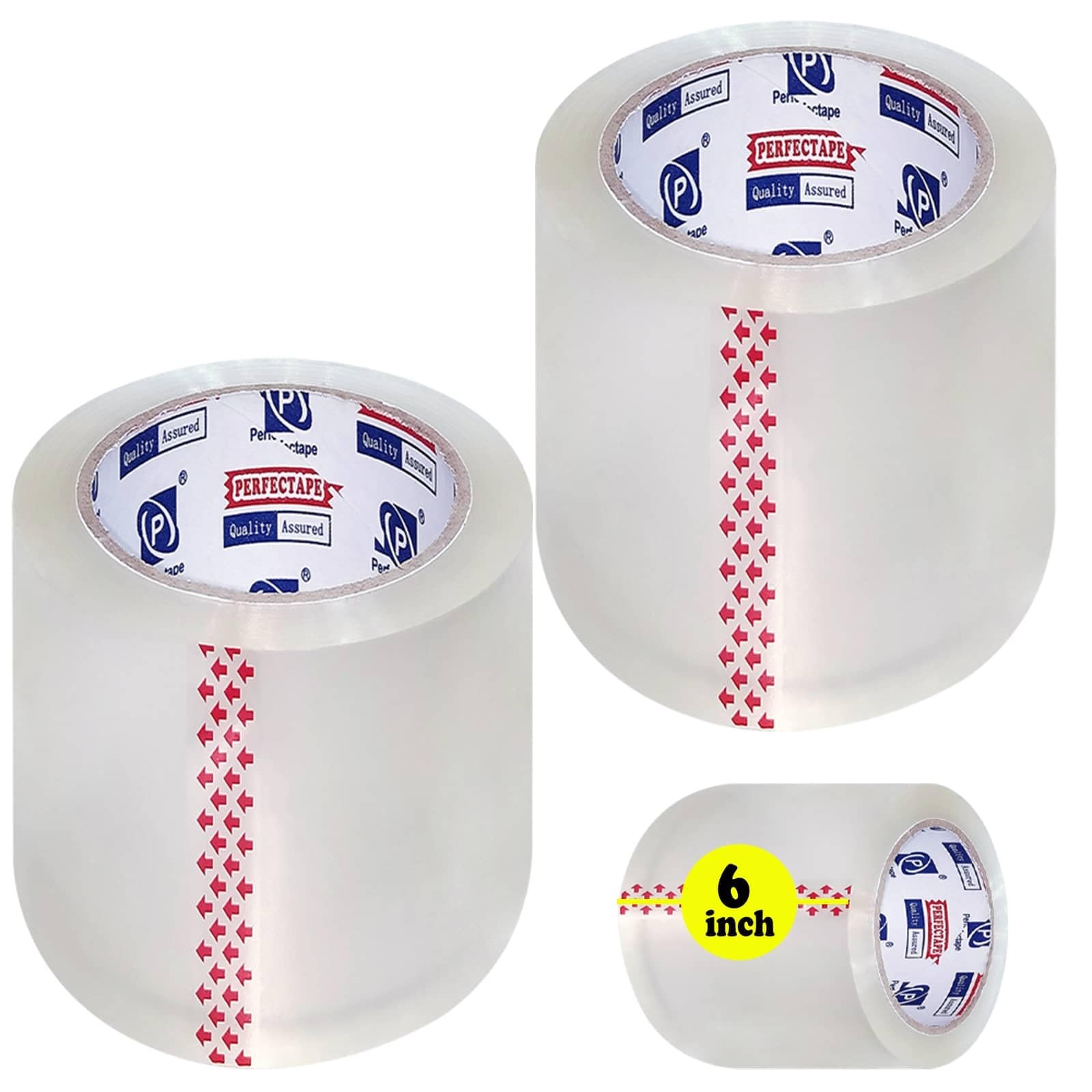Heavy Duty Packing Tape 2 Rolls, Clear, 6 inch x 55 Yards, Special 6 inch Wid…