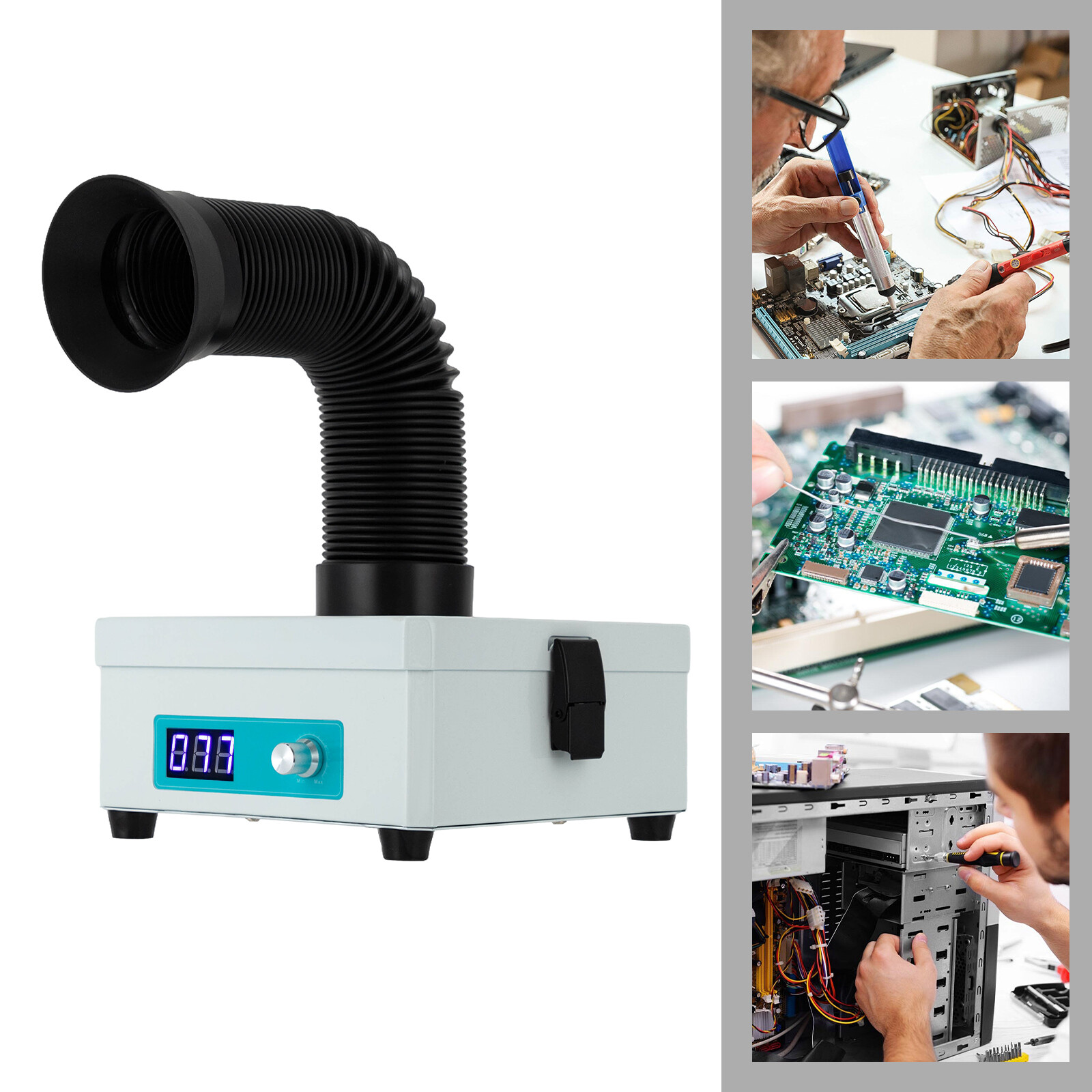 3-layer Filtration Smoke Absorber Remover HEPA & Carbon Solder Fume Extractor