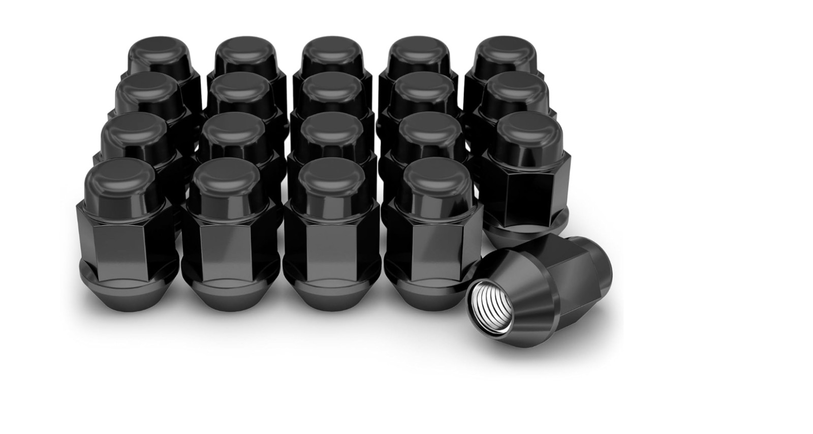 Tuercas Para Llantas Black Chrome M12X1.50 Bulge Bellota Tuercas, Paquete De 20