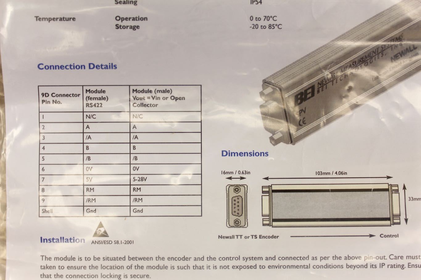 Newall 600-83500 SPC Encoder Interface Module 60083500