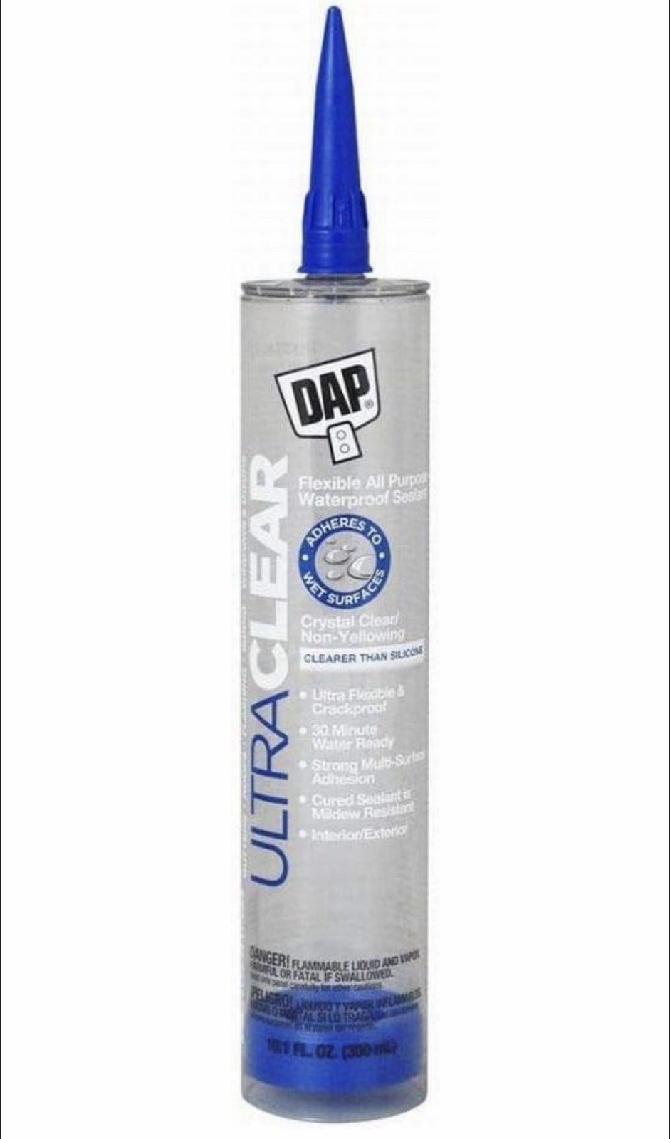 DAP Ultra Clear Sealant 10.1oz Flexible Waterproof Multi-Surface – 6 Pack 18388
