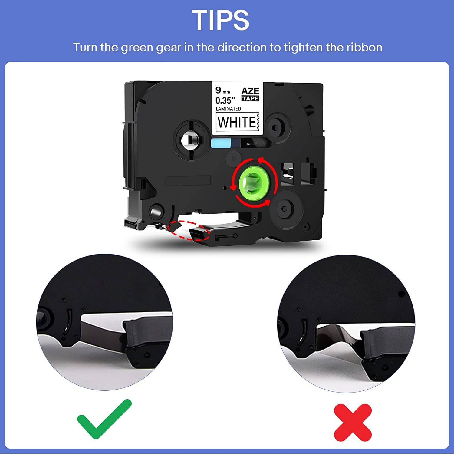 10x TZ-531 TZe-531 Black on Blue 12mm Label Tape Fit For Brother PT-D200MA