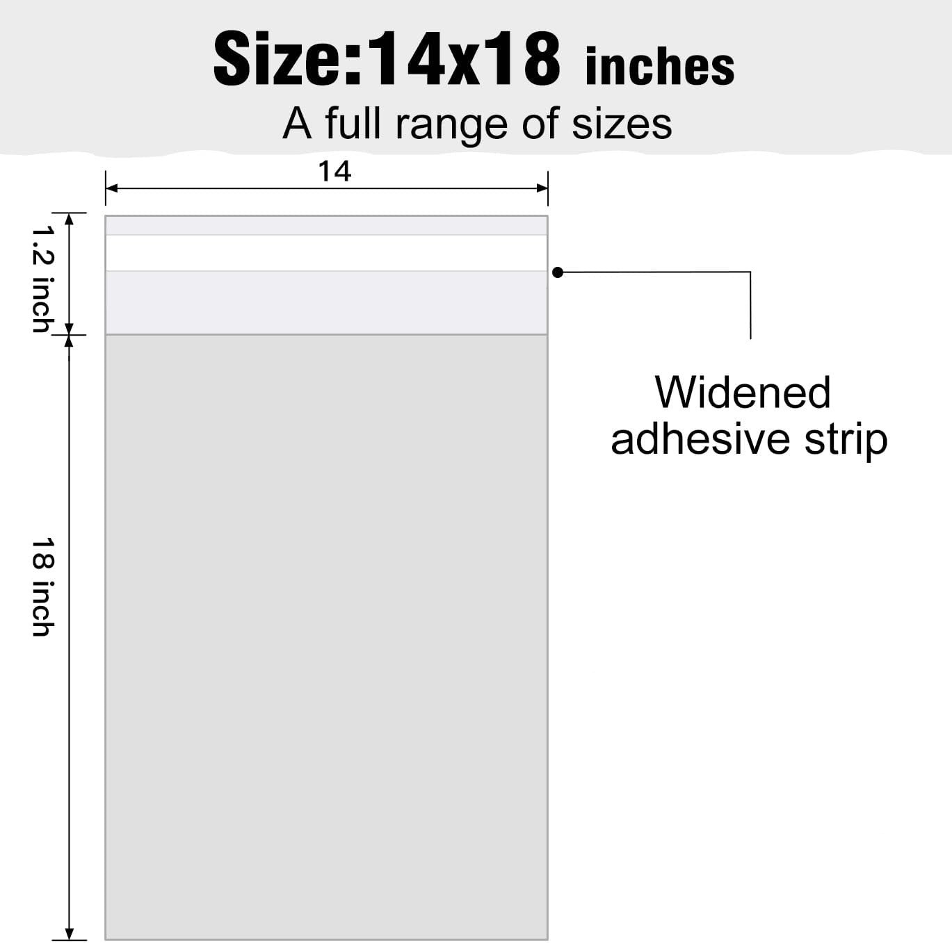 100 14X18 1.5 Mil Bags Resealable Clear T-Shirt Catalog Plastic Opp Cello Bag