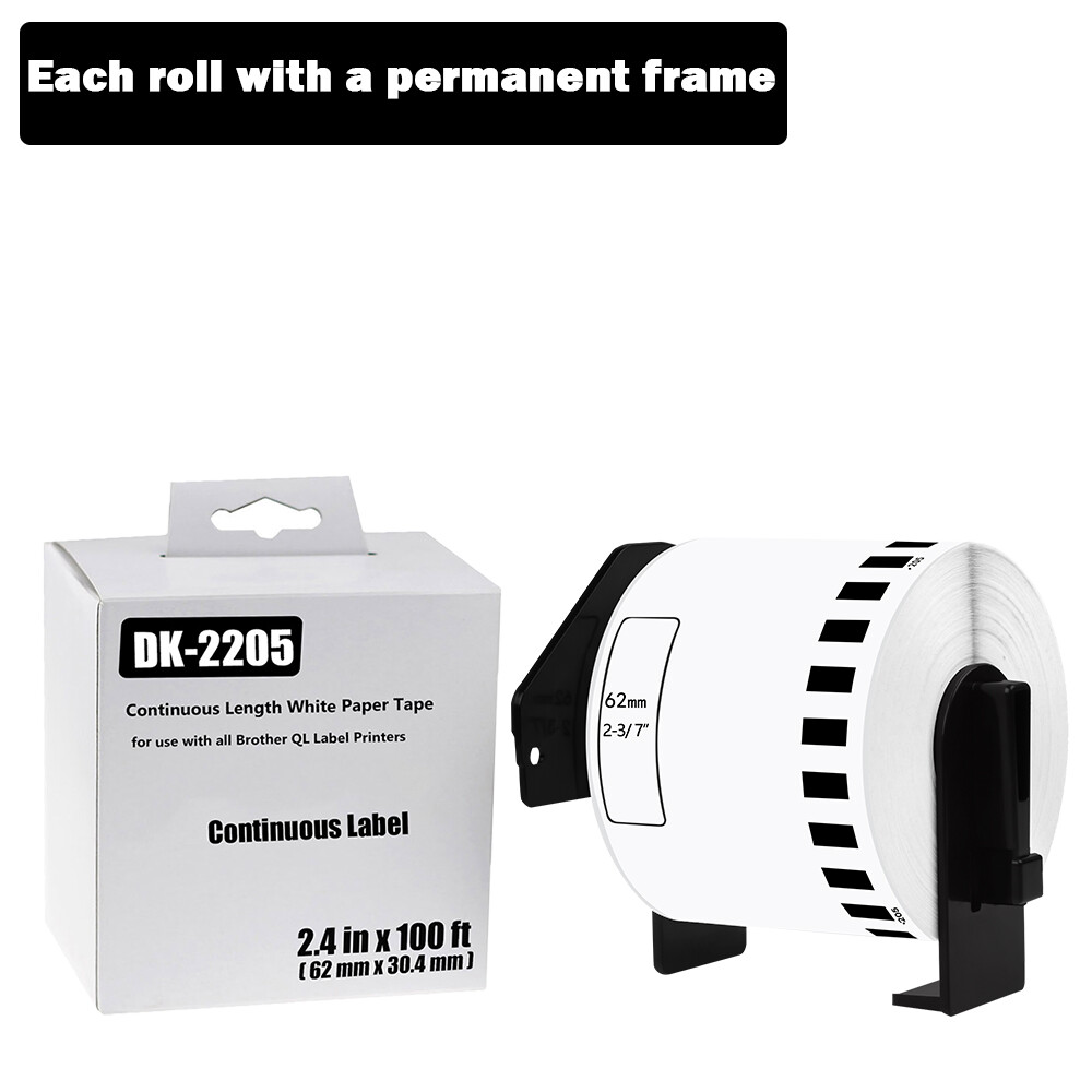 (62mm x 30.48m) Compatible Continuous Length Label for Brother QL-550 DK-2205