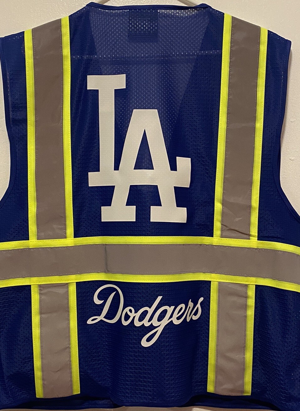 ⚾🦺LOS ANGELES DODGERS SAFETY PPE VEST W/SILVER REFLECTIVE LOGO M/L/XL/2XL-4XL