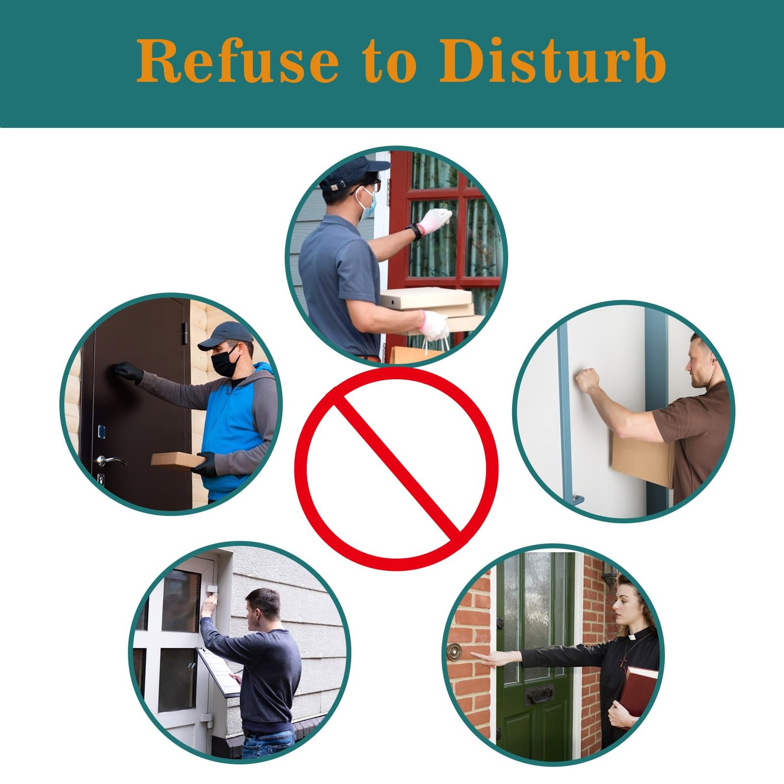 Small No Soliciting Sign for House,6 Pcs No Soliciting Sign,with Glow in The