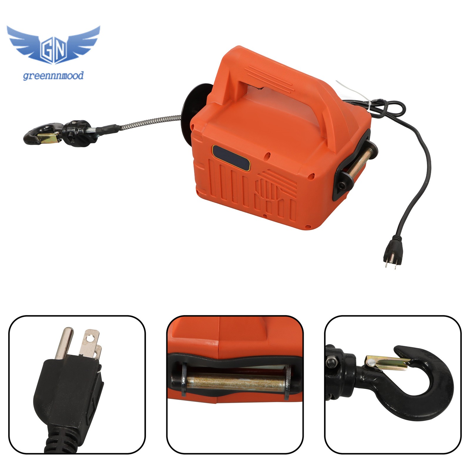 3-in-1 Portable Electric Hoist Winch 1100LB Wired/Wireless Remote Control 1500W