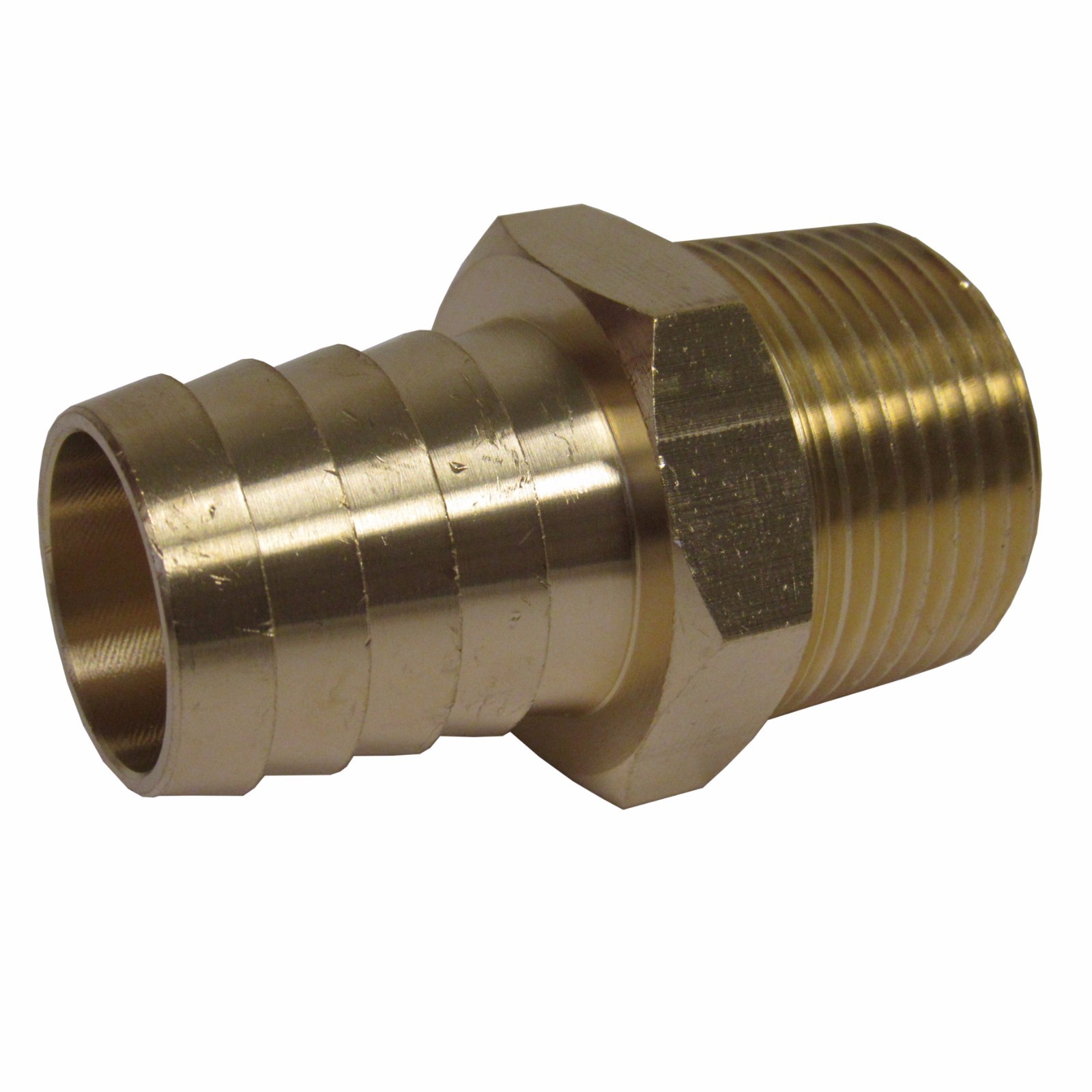 NEW BRASS 1 IN. MNPT X HOSE BARB STRAIGHT FITTING FOR 1 IN. ID HOSE NIB