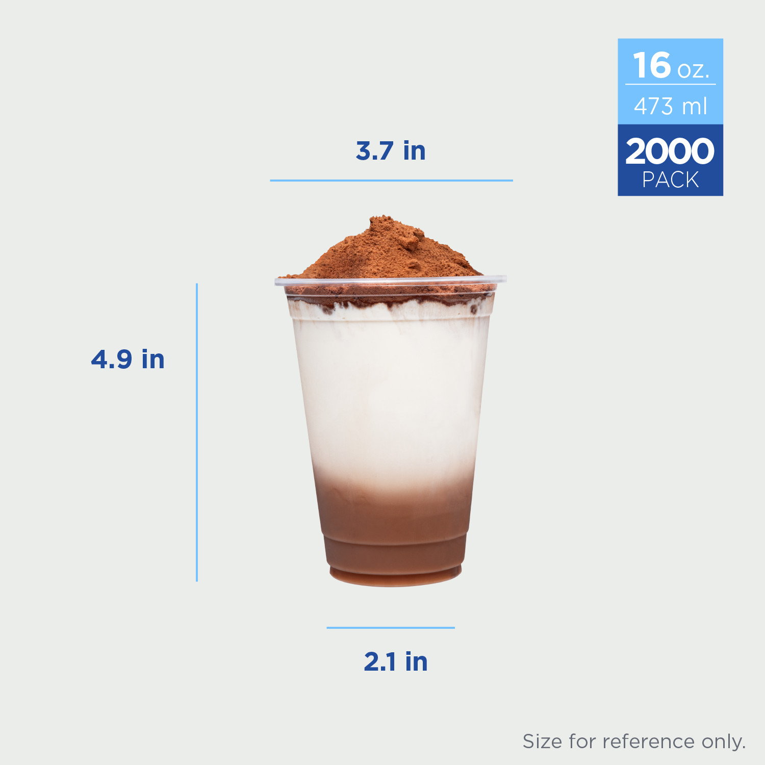 Karat 16oz PP Plastic U-Rim Cold Cups (95mm) – 2,000 ct, C1011 (Karat)
