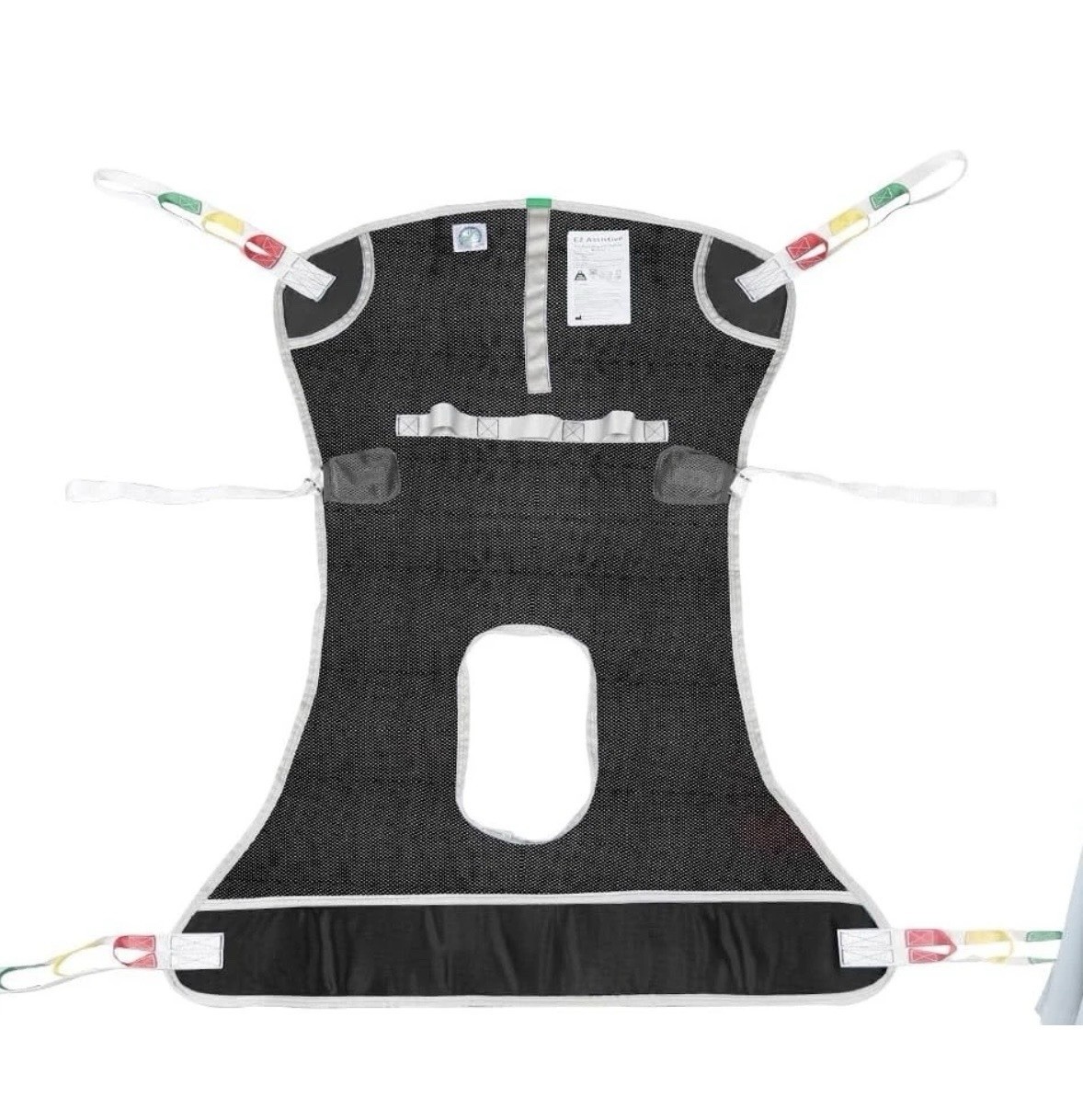 EZ Assistive Full Body Sling w/Opening Lift Transfer Mesh BLACK – Medium 500lbs
