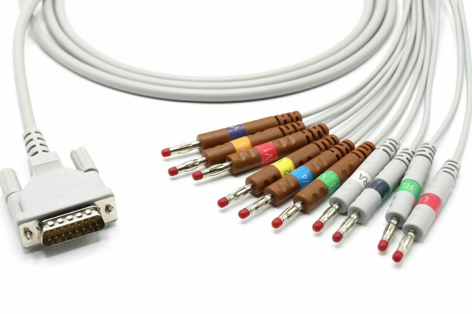 Welch Allyn 15 pin 10 Leads Banana EKG Cable Compatible – Same Day Shipping