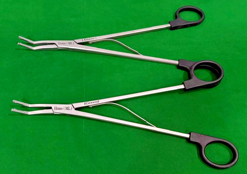 2pc Laparoscopic Open Surgery Hem-o-Lok Applier (ML) Green Reusable Instruments