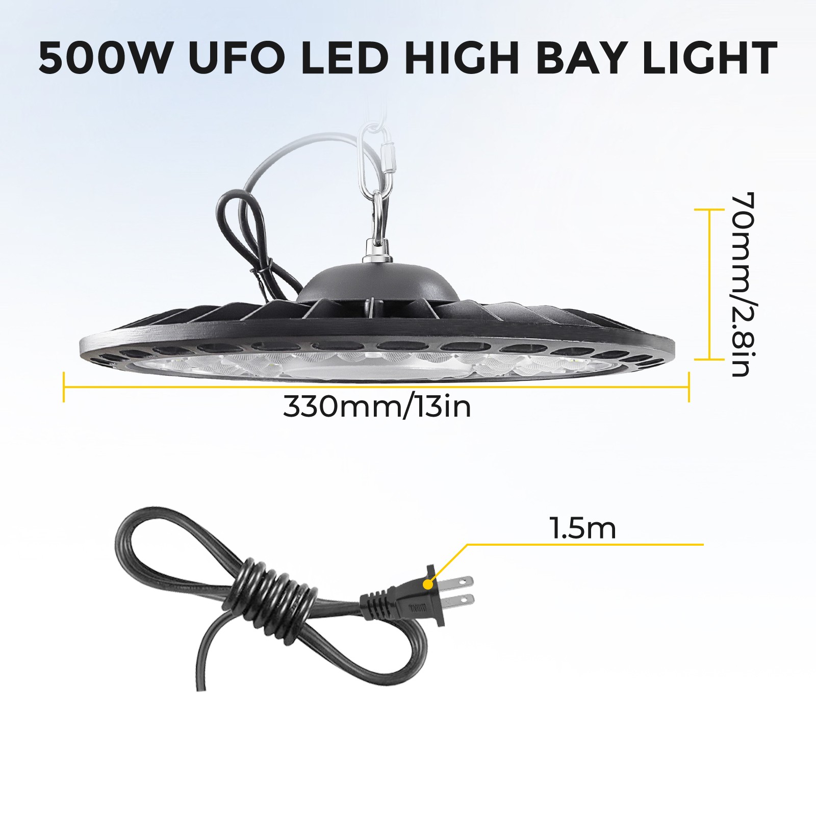 6Pcs UFO Led High Bay Light 500W Industrial Commercial Factory Led Shop Light