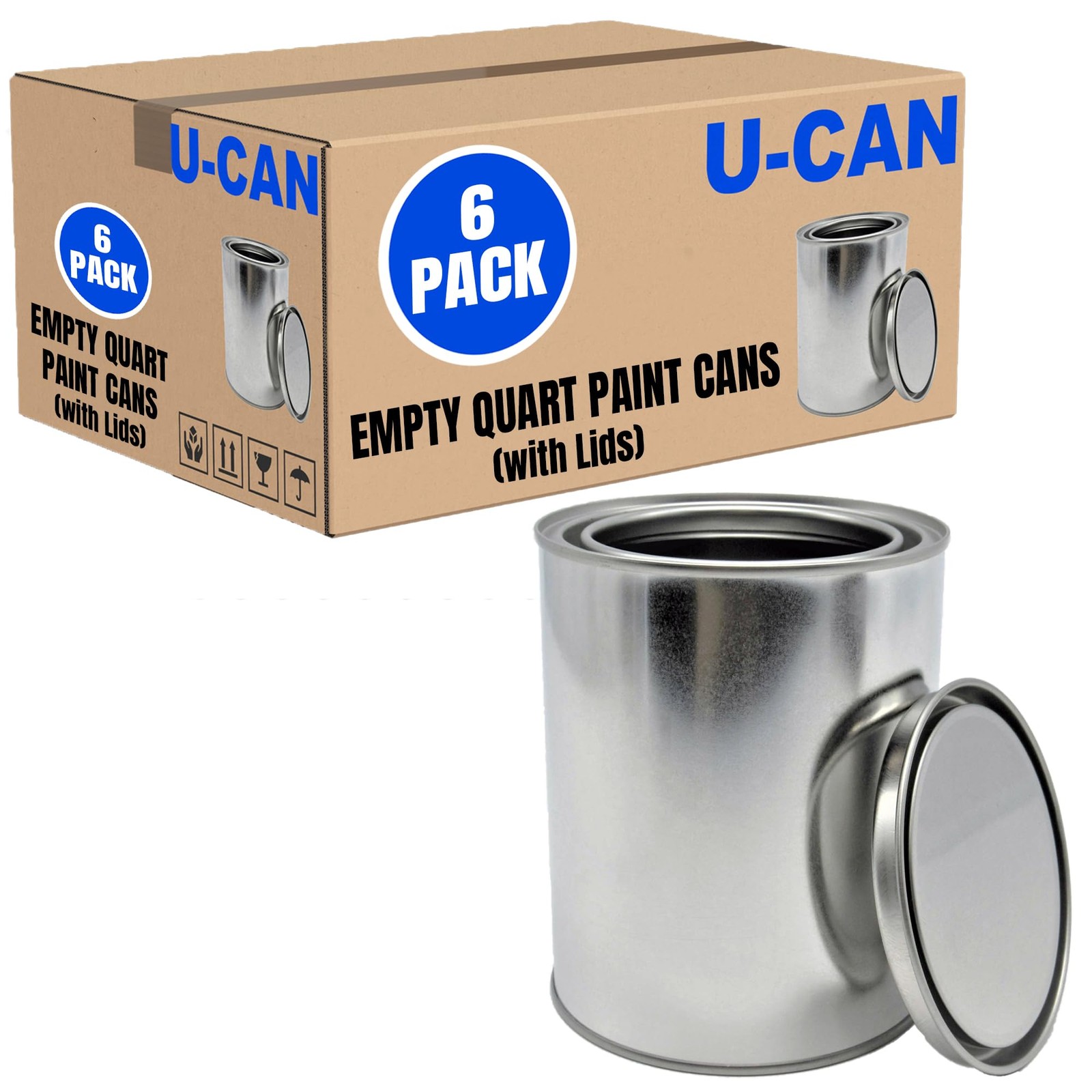 Empty Paint Cans with Lids – 32oz, 12 Pack Metal Paint Cans in Multiple Bulk …