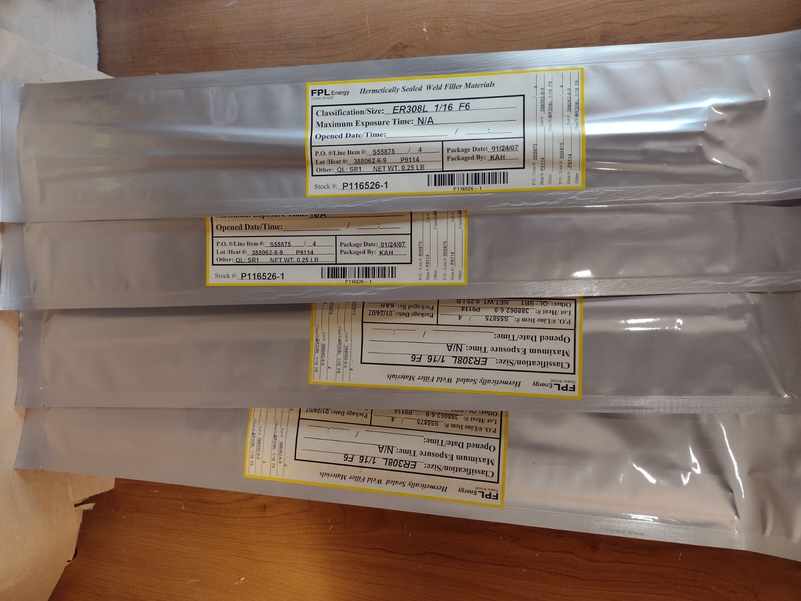 1lb of ER308L 1/16″ x 18″ Long Welding Filler Rod, Hermetically Sealed