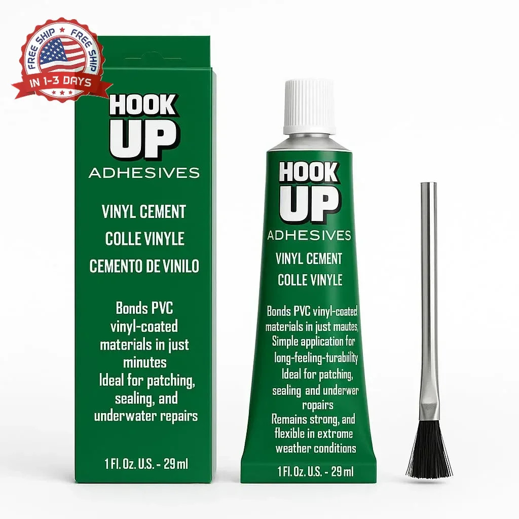 HOOK UP Vinyl Cement – Waterproof Pool Liner Repair Glue for Vinyl & PVC, Fast-D