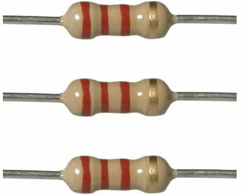 20 Pack – 2.2K 2200 Ohm Ω Resistor 5% Tolerance 1/4W 1/4 Watt Carbon Film PK