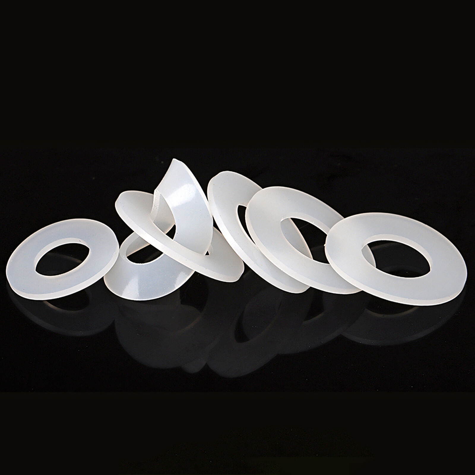1MM-5MM THICK WHITE SILICONE HIGH TEMP FLAT RING RUBBER WASHER SEAL GASKETS