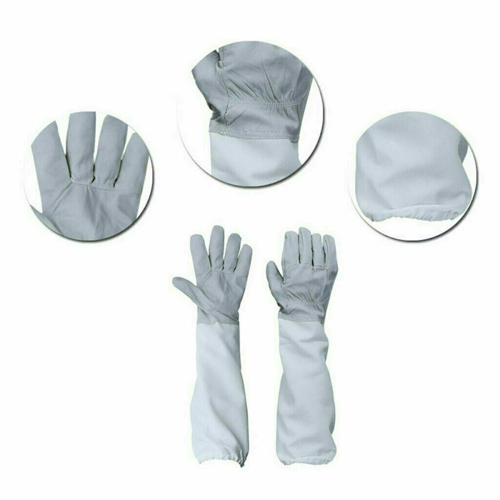 Beekeeping Protective Jacket Veil Suit + Beekeeping Long Sleeve Gloves Set USA