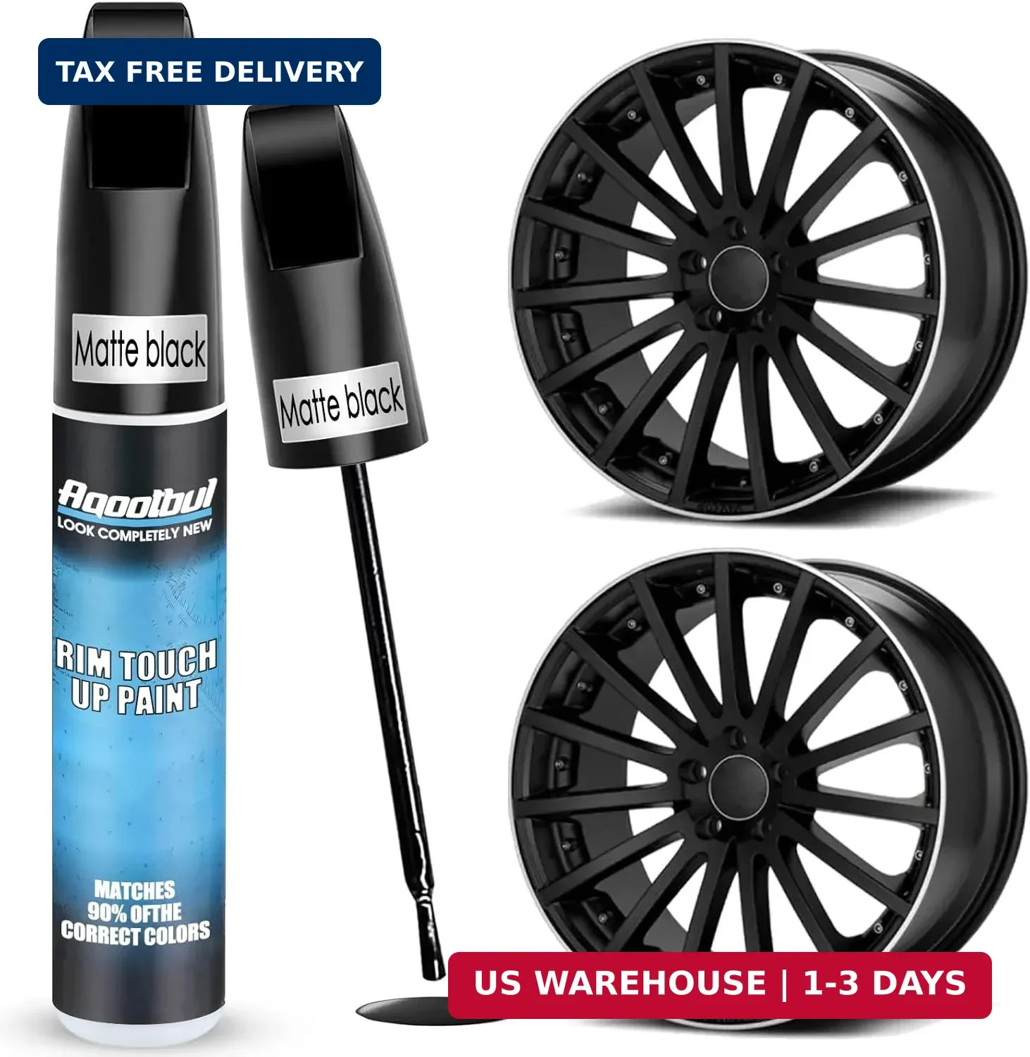 Matte Black Rim Touch Up Paint Car Wheel Repair Kit Curb Rash Scratch Fix