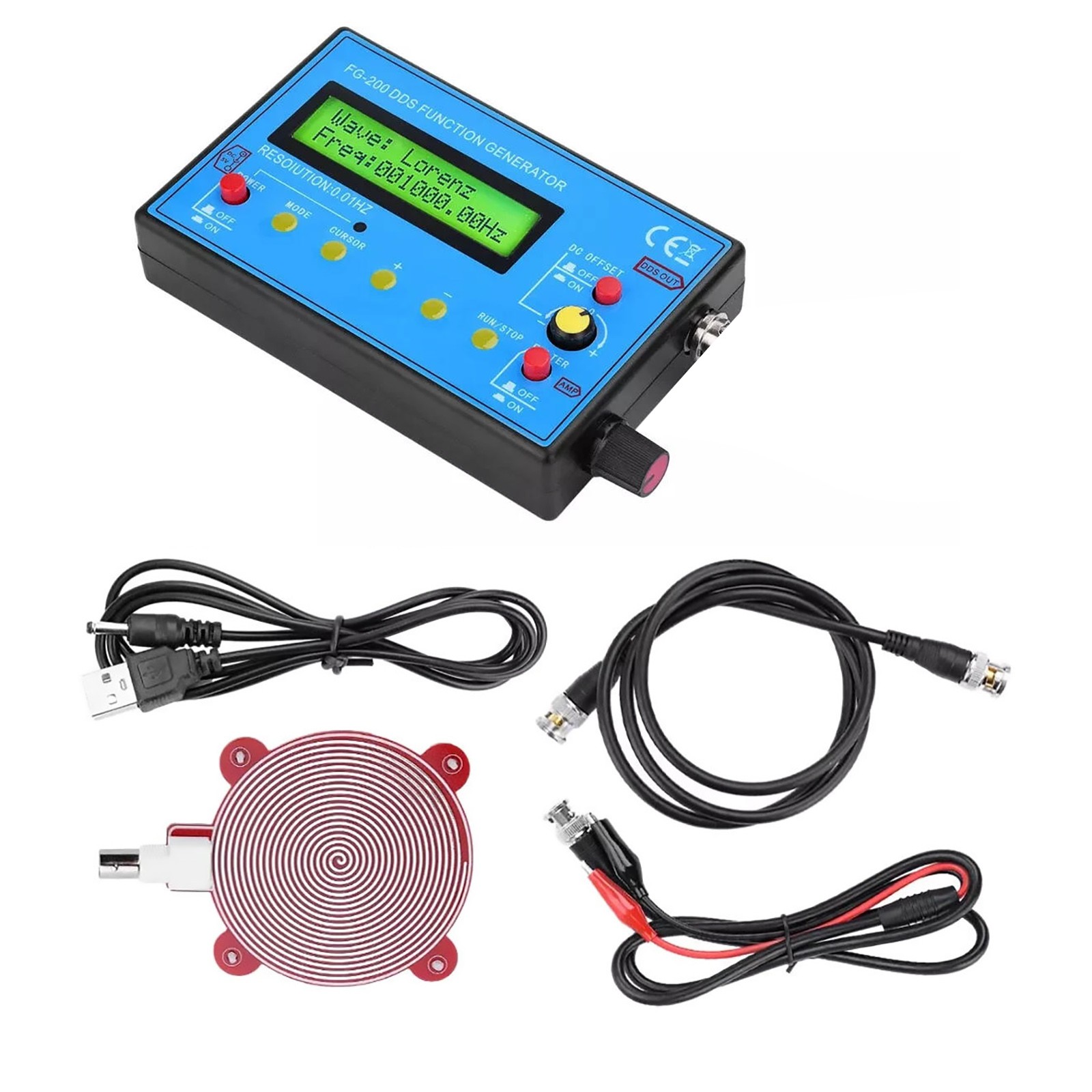 Multi Waveform Signal Generator DDS 15 Patterns 0.01Hz-500kHz with USB Cable