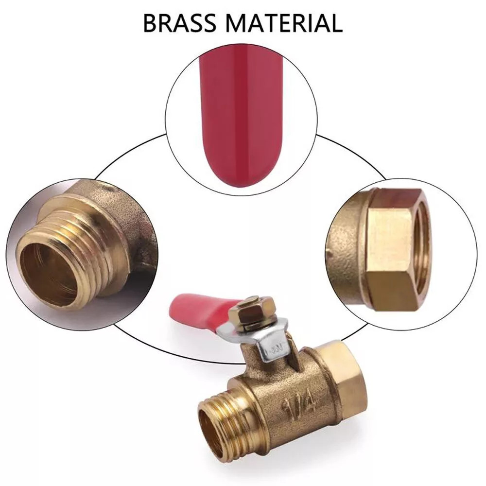6PCS 1/4″ Male Female NPT Brass Ball Valve Water Air Tank Drain Shut Off USA