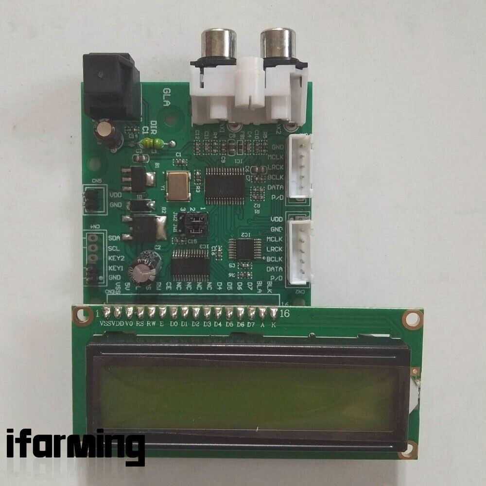 AK4118 Digital Receiver Board+LCD1602 Screen Optical/Coaxial/I2S In to I2S Out