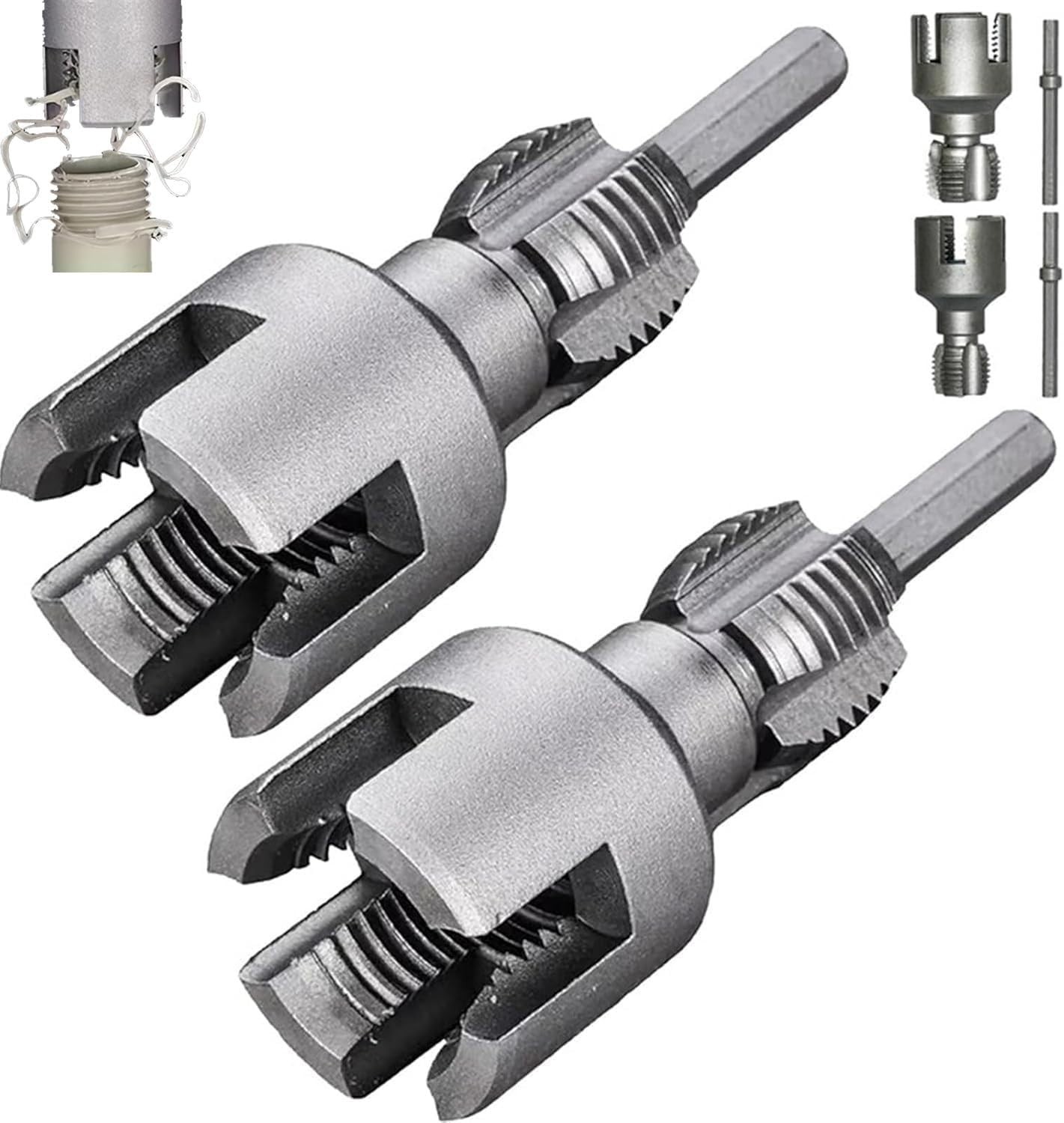 2Pcs Integrated Internal & External Pipe Threading Tool 1/2”&3/4” Water Pipe