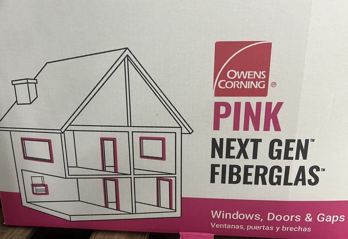 Owens Corning Pink EcoTouch Insulation R6.7 Roll 2” Thick 16” W 5.3 sq ft