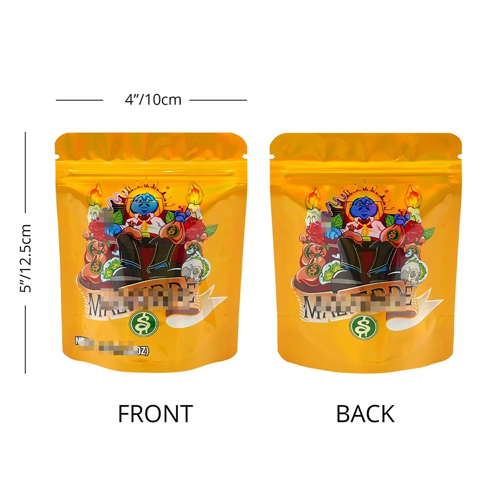3.5g Smell Proof Resealable Mylar Bags Zip Seal Food Storage Mixed Bags 100pcs