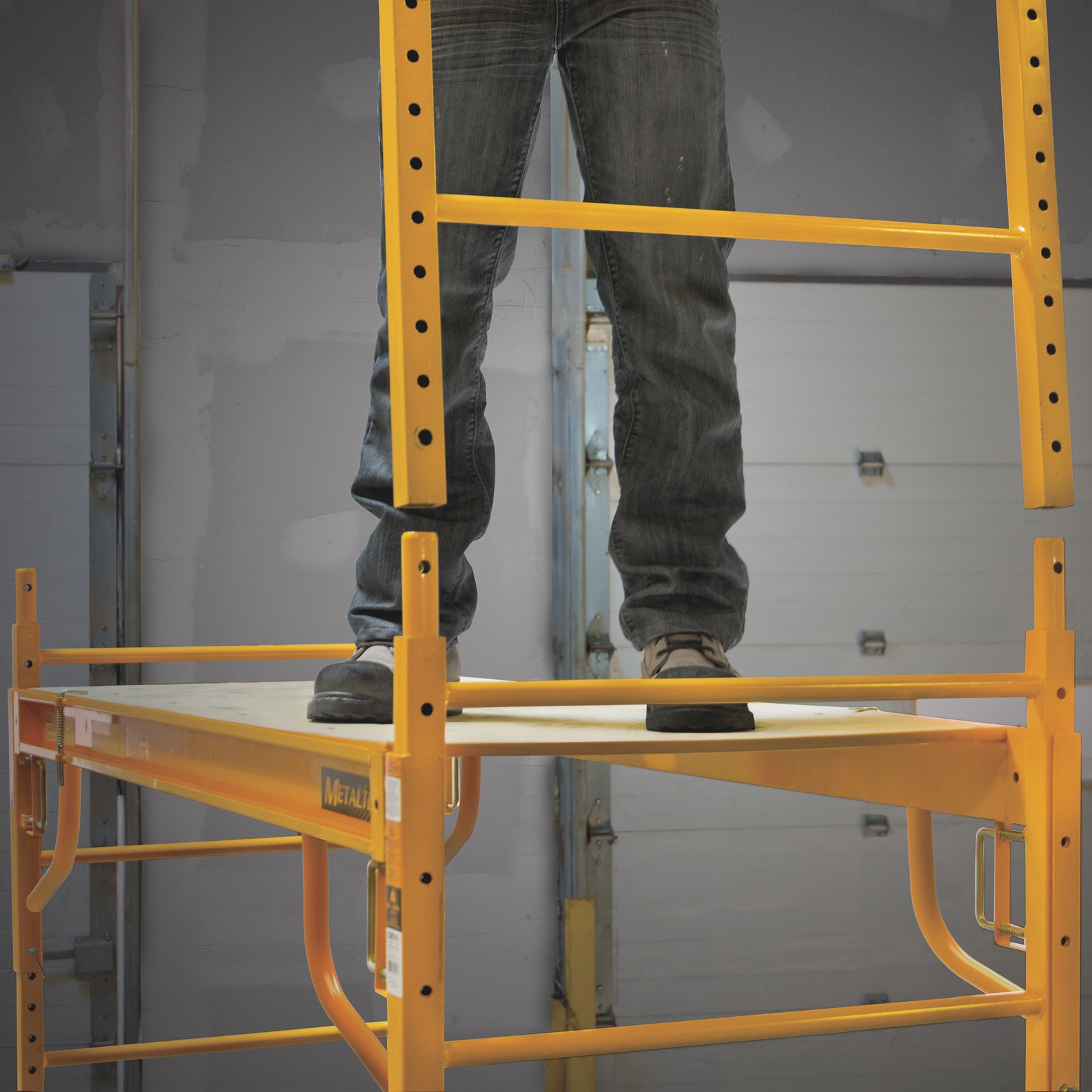 Metaltech Multipurpose Maxi Square Baker-Style Rolling Scaffold Tower Package,