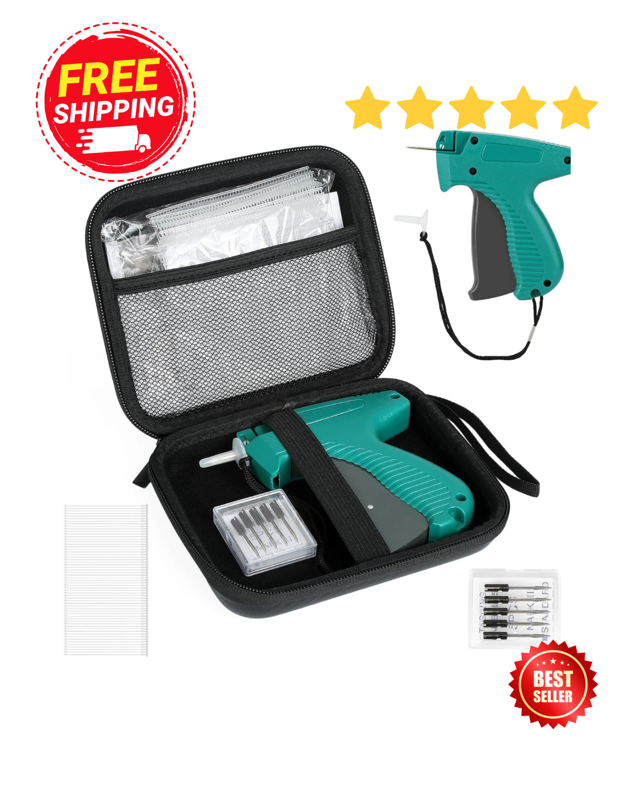 Tagging Gun for Clothing with Case, Standard Retail Price Tag Attacher Gun Kit