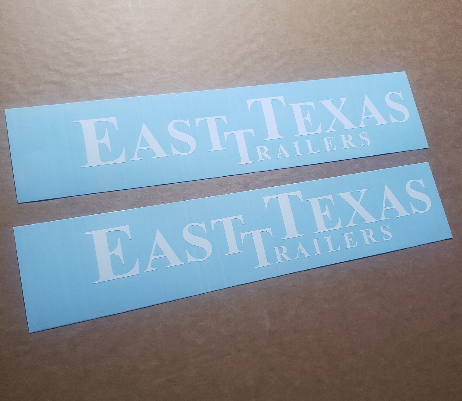 EAST TEXAS Trailer Decals Stickers Gloss white or black 18″-30″ Fast USA