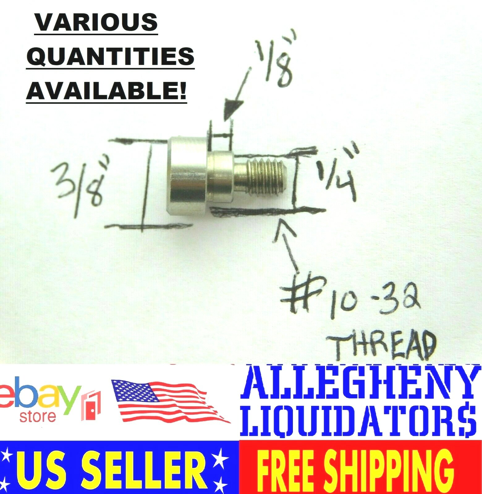 1/4″ Dia x 1/8″ Long SHOULDER SOCKET HEAD SCREW (#10-32 THREAD) STAINLESS STEEL