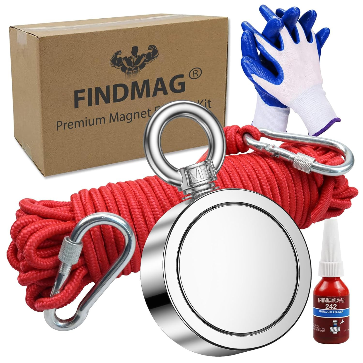 Magnet Fishing Kit with Case, 1500 LBS Pulling Force Super Strong Magnets, Premi