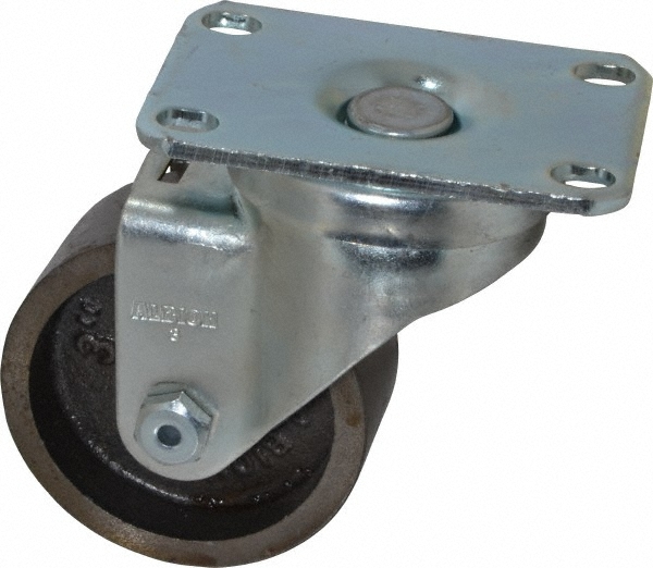 Albion 3″ Diam x 1-1/4″ Wide x 4-1/4″ OAH Top Plate Mount Swivel Caster Cast …