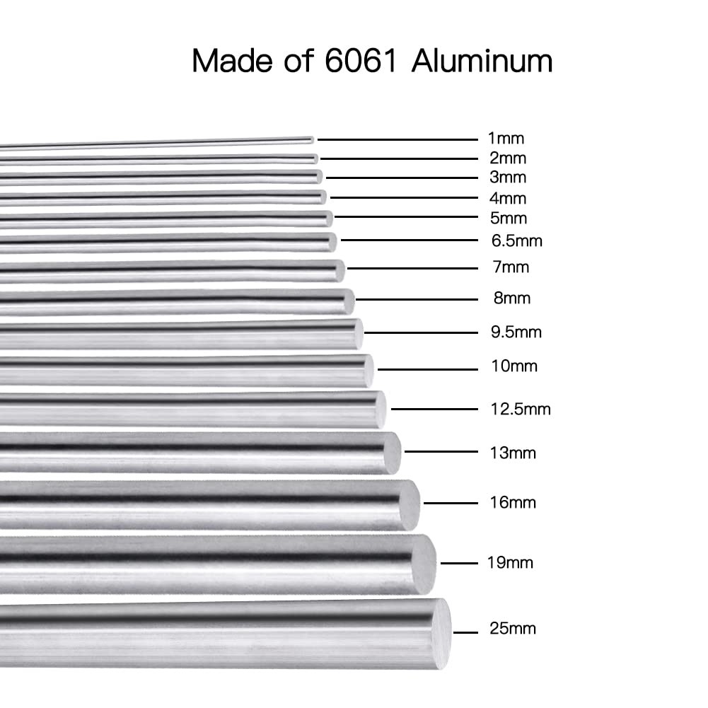 Feelers 6061 Aluminum Round Rod 5/32″(4mm) – 152mm (6″), 10 Pcs – Precision Soli