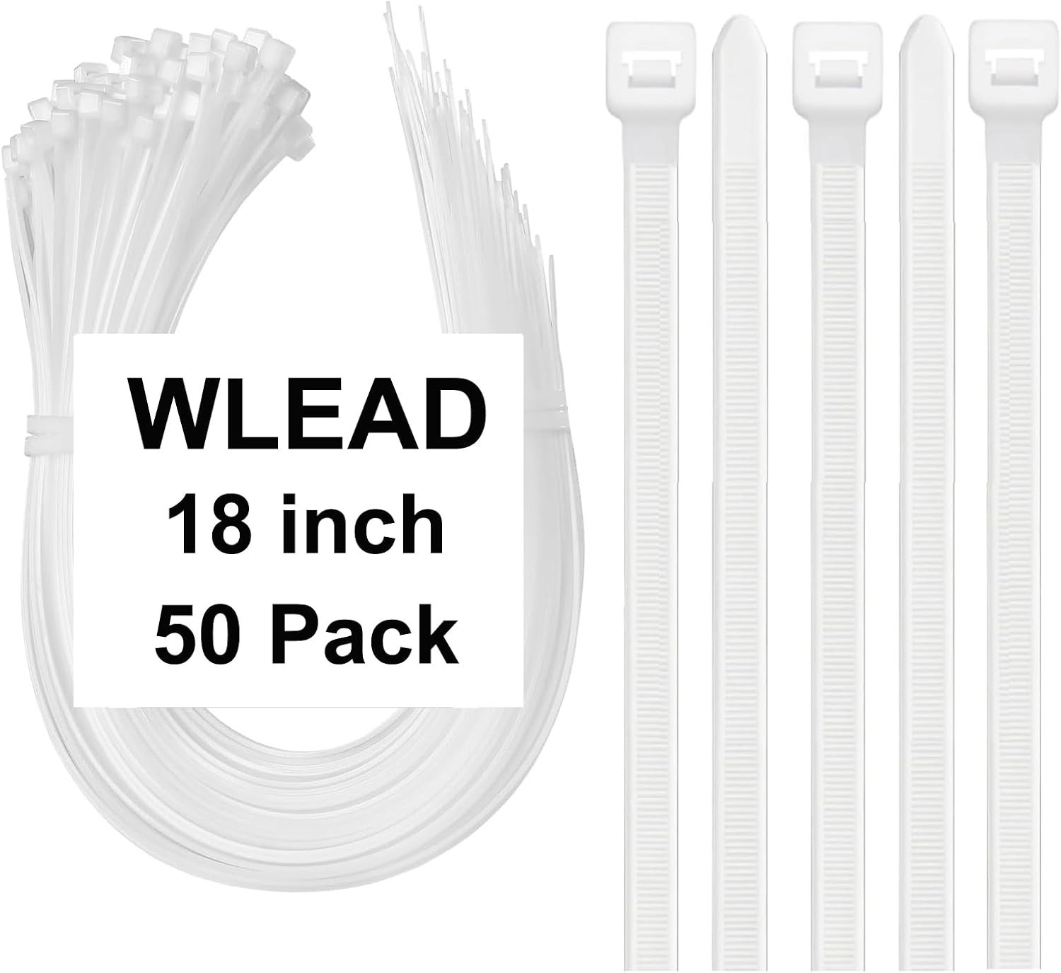 18 Inch Zip Ties Double Sided Toothed,75 LBS Tensile Strength Heavy Duty Cabl…