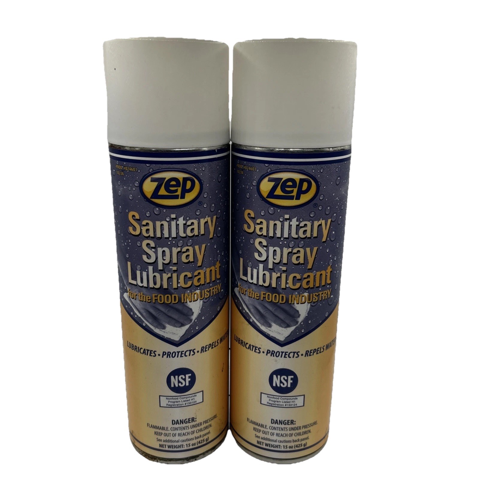 (2) Zep Sanitary Spray Lubricant Food Industry Protects & Repels Water 15oz