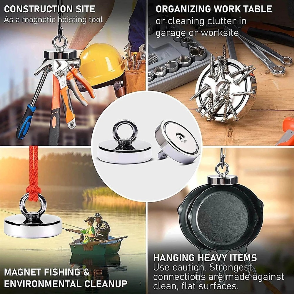 Neodymium Fishing Magnets Pulling Force Super Strong Round Rare Earth