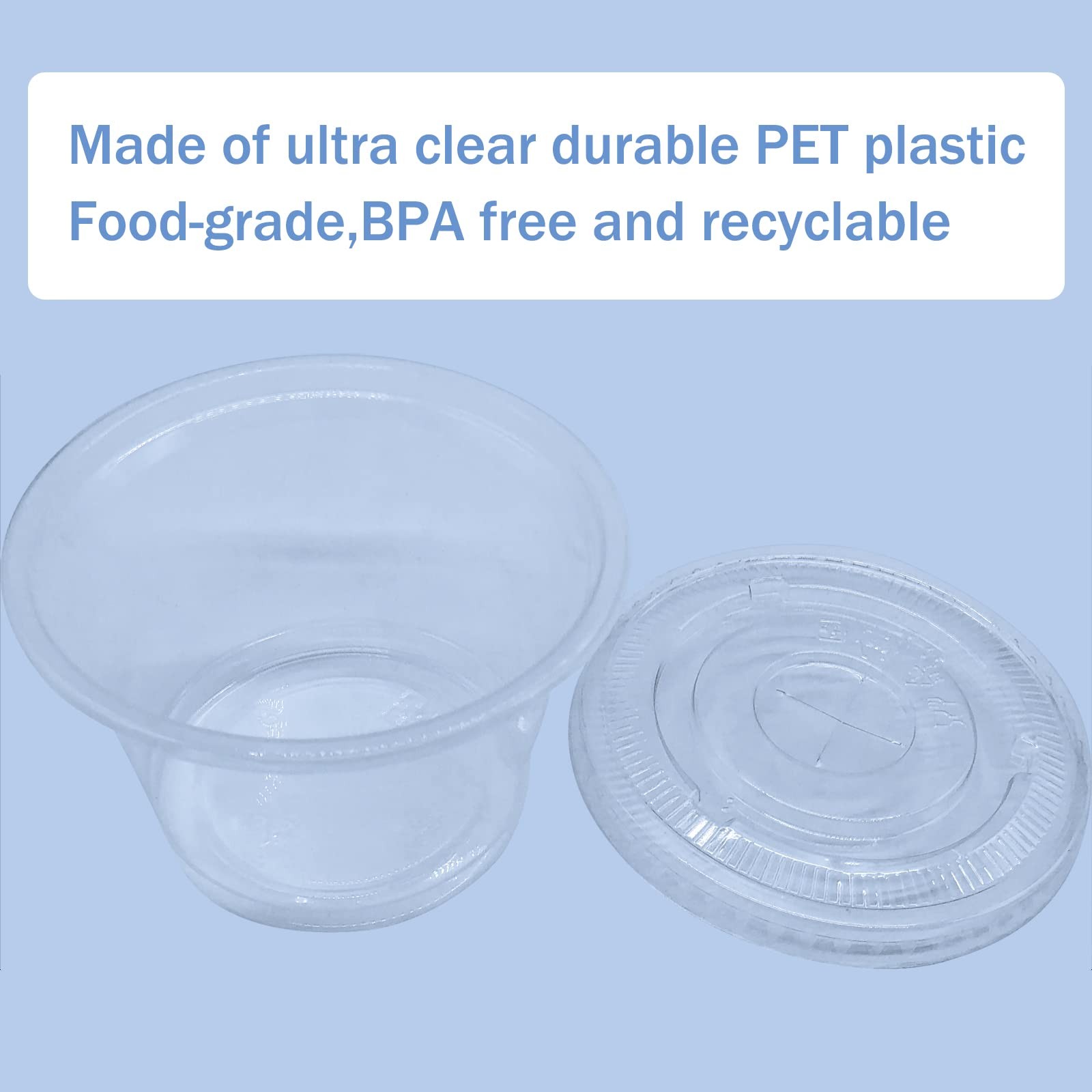 Qinsihwn 50 Pack 8 OZ Disposable Plastic Cups with Lids,Clear 8 Ounces, Clear
