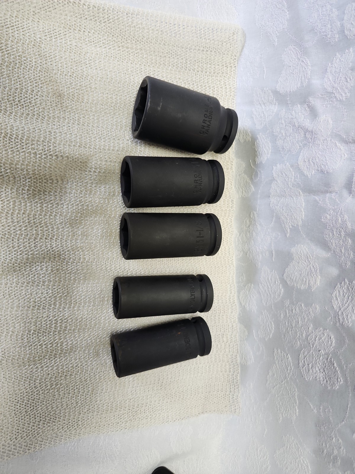Lot/5 -3/4 Drive 6pt Deep Impact Socket ~3 Chrome Vanadium,2CR-Molybdenum C-LIST