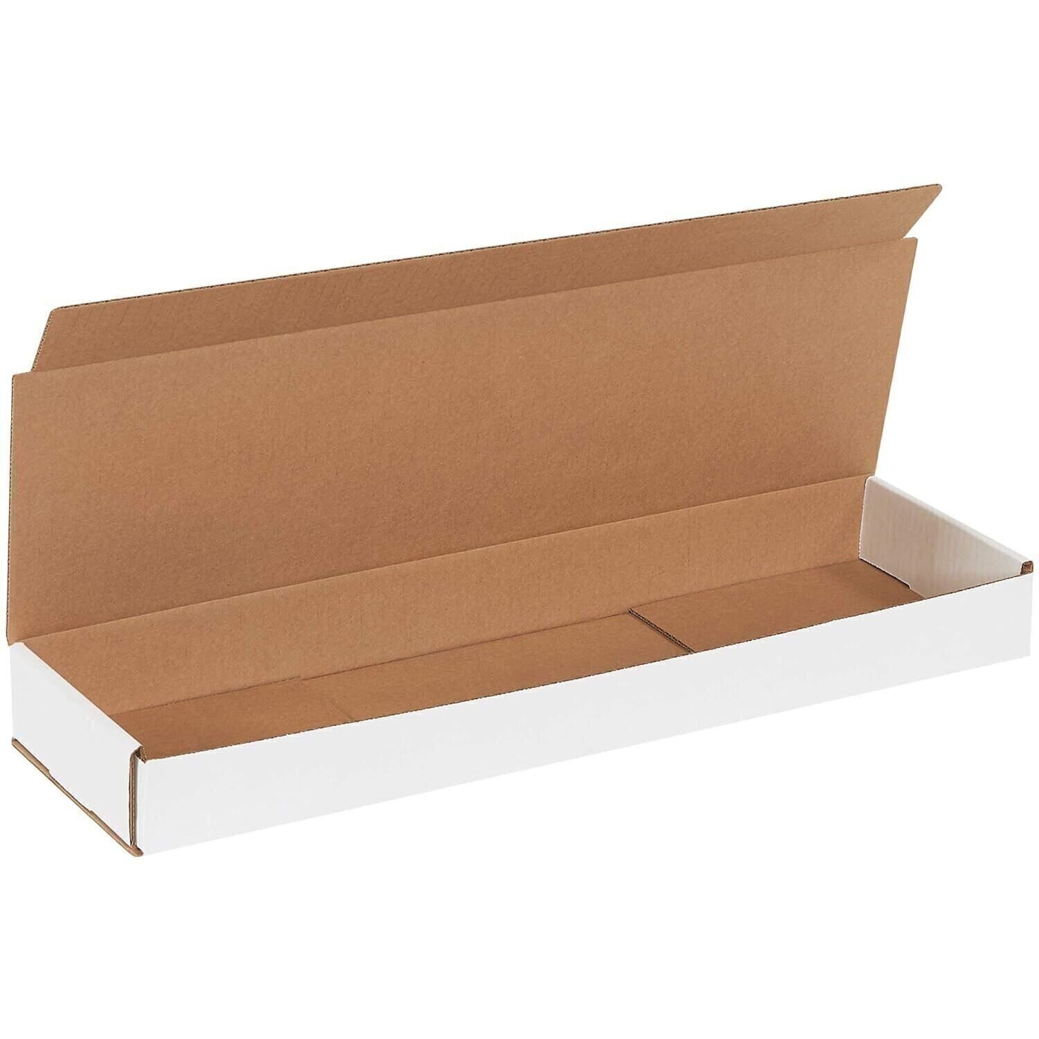 50 22″ x 6″ x 2″ White Corrugated Mailers Tuck Flap Boxes Free Ship