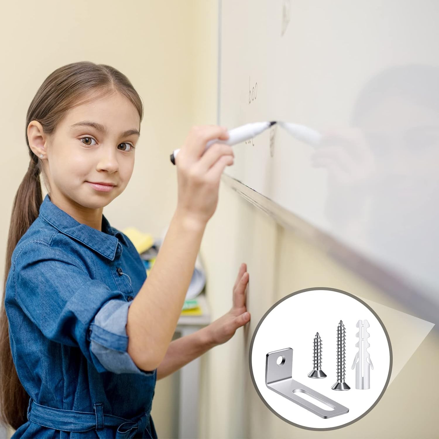 Oudain 20 Set Whiteboard Brackets Installation Hardware Kit White